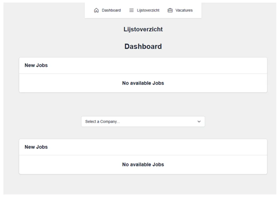 Dashboard voor vacaturemonitoring met nieuwe vacatures, recruitment intelligence en arbeidsmarktdata